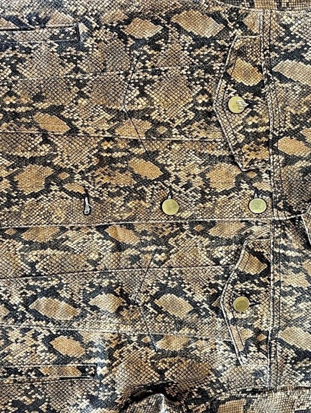 Frame Snake Python Print Denim Jacket - S - Picture 4 of 4